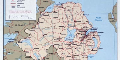 Газрын зураг авто замын газрын зураг нь ирланд, хойд ирланд