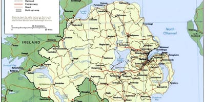 Умард ирландын газрын зураг хотууд