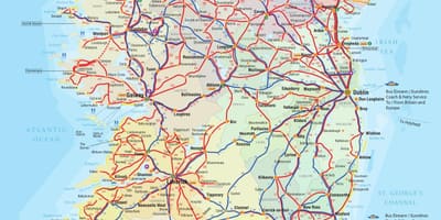 Ирланд автобусны маршрут, газрын зураг