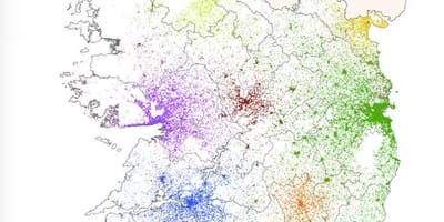Ирланд хүн амын нягтшил зураг